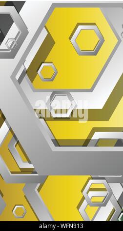 Abstract geometric background with hexagons, foliage color composition. Vector illustration Stock Vector