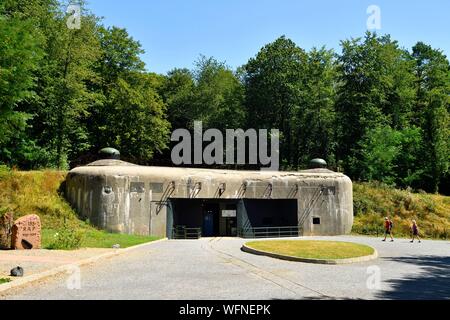 France, Bas Rhin, Outre Foret (Northern Alsace), Hunspach, labelled Les Plus Beaux Villages de France (The Most Beautiful Villages of France), Schoenenbourg fort built between 1931 and 1935, the entry, museum on the Maginot line Stock Photo