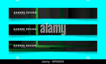 Abstract geometric and rectangular pattern banners with green gradients. Vector Illustration. Eps 10 Stock Vector