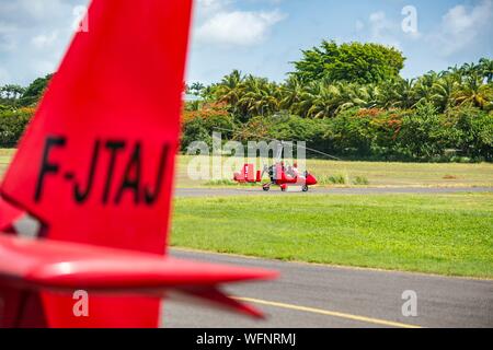 Gyrocopter, Grande-Terre, Guadeloupe, Lesser Antilles, Caribbean Stock