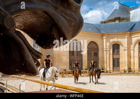 France, Oise, Chantilly, Chantilly Castle, the Great Stables, last rehearsals in the carousel before the show: Once upon a time ... the Great Stables on the occasion of the Tercentenary of the Great Stables Stock Photo