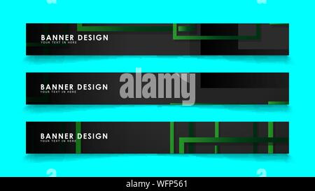 Abstract geometric and rectangular pattern banners with green gradients. Vector Illustration. Eps 10 Stock Vector