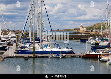 Ireland, Fingal County, Northern Dublin Suburbs, Howth, Fishing and Yachting Harbor and Howth Lighthouse