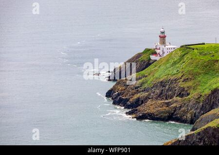 Ireland, Fingal County, Northern Dublin suburbs, Howth, cliff hiking trails, Baily Lighthouse