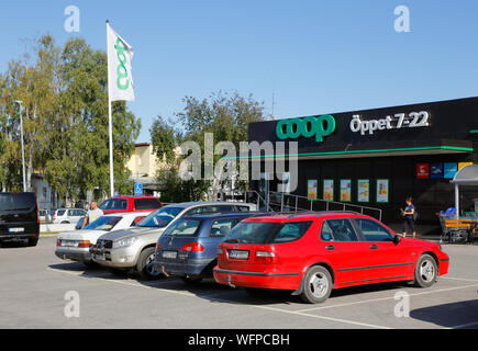 Alvsbyn, Sweden - August 21, 2019: Exterior view of the Coop supermarket grocery store located in the city center. Stock Photo