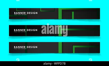 Abstract geometric and rectangular pattern banners with green gradients. Vector Illustration. Eps 10 Stock Vector