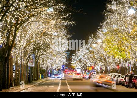 France Paris Avenue Montaigne at Christmas Stock Photo Alamy