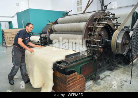 Portugal, center region, Manteigas town, Burel wool factory Stock Photo