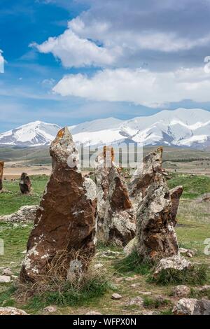 Armenia, Syunik region, Sisian, prehistoric archaeological site of Zorats Karer (or Karahunj)