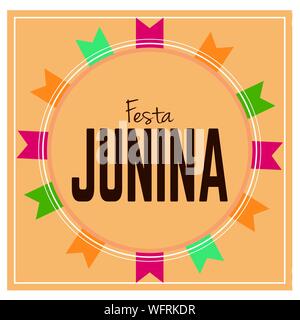 Festa junina background with some special objects, vector illustration design Stock Vector