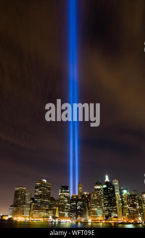 911 Light Memorial in New York City Stock Photo