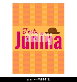 Festa junina background with some special objects, vector illustration design Stock Vector