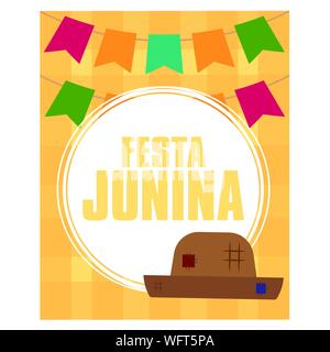 Festa junina background with some special objects, vector illustration design Stock Vector