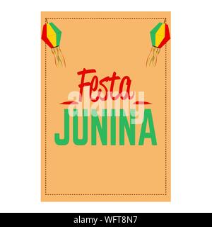 Festa junina background with some special objects, vector illustration design Stock Vector