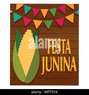 Festa junina background with some special objects, vector illustration design Stock Vector