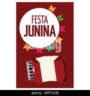 Festa junina background with some special objects, vector illustration design Stock Vector