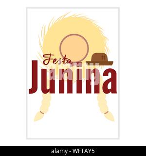 Festa junina background with some special objects, vector illustration design Stock Vector