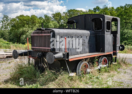 Small steam locomotive in Chvatimech near Brezno, Slovakia, Europe Stock Photo