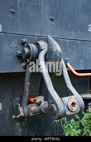 Hook of small steam locomotive  in Chvatimech near Brezno, Slovakia, Europe Stock Photo