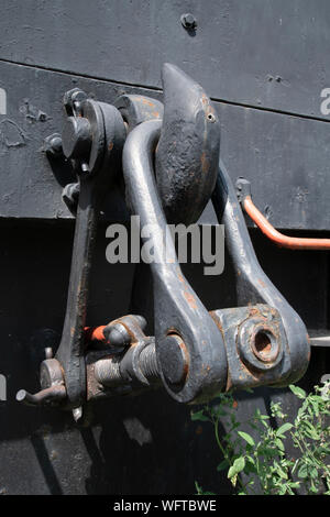 Hook of small steam locomotive  in Chvatimech near Brezno, Slovakia, Europe Stock Photo