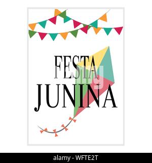 Festa junina background with some special objects, vector illustration design Stock Vector