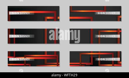 Square vector banner with a rectangular black orange gradient background Stock Vector