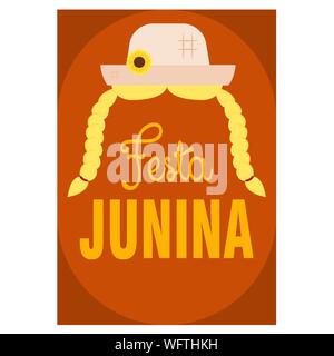 Festa junina background with some special objects, vector illustration design Stock Vector