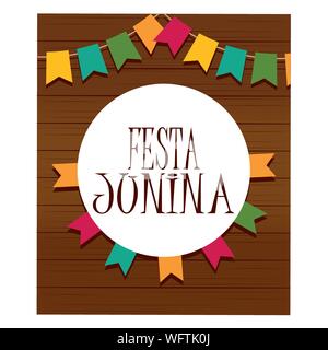 Festa junina background with some special objects, vector illustration design Stock Vector
