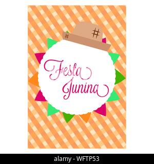 Festa junina background with some special objects, vector illustration design Stock Vector