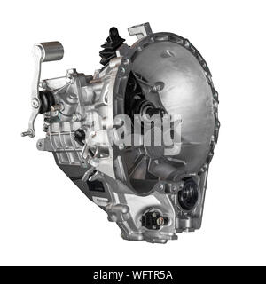 new car manual transmission on a white background Stock Photo