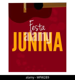 Festa junina background with some special objects, vector illustration design Stock Vector