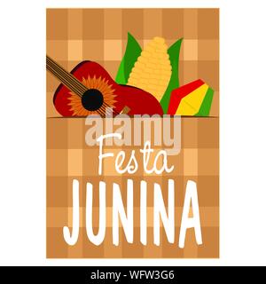 Festa junina background with some special objects, vector illustration design Stock Vector