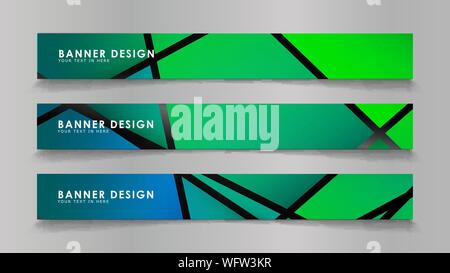 Abstract vector banners with geometric backgrounds in color gradients Stock Vector