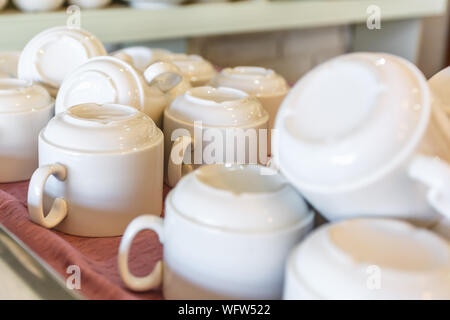 coffee cups on shelf  in the elite popular bar Stock Photo