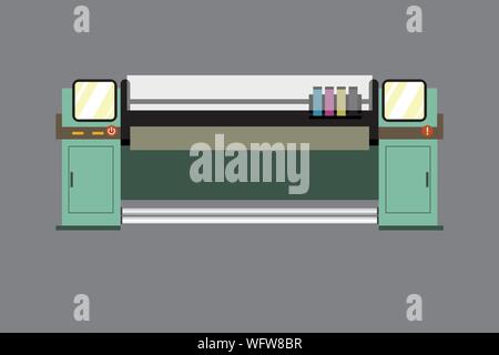 Plotter, Printer Vector. Large Format Multifunction Printer. Polygraphy ...