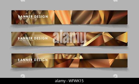 Abstract rectangle vector banners with luxury geometric gradient backgrounds . design templates. future Poster template design Stock Vector