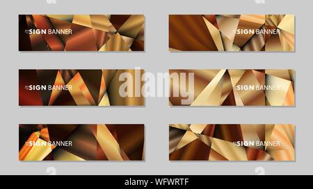 Abstract rectangle vector banners with luxury geometric gradient backgrounds . design templates. future Poster template design Stock Vector