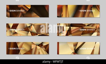 Abstract rectangle vector banners with luxury geometric gradient backgrounds . design templates. future Poster template design Stock Vector