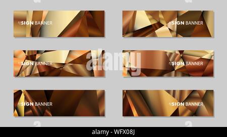 Abstract rectangle vector banners with luxury geometric gradient backgrounds . design templates. future Poster template design Stock Vector