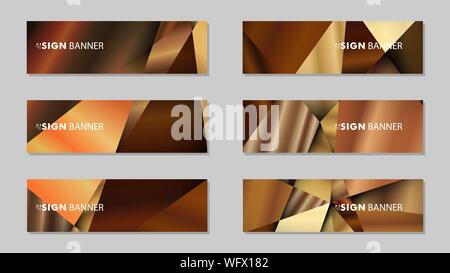 Abstract rectangle vector banners with luxury geometric gradient backgrounds . design templates. future Poster template design Stock Vector