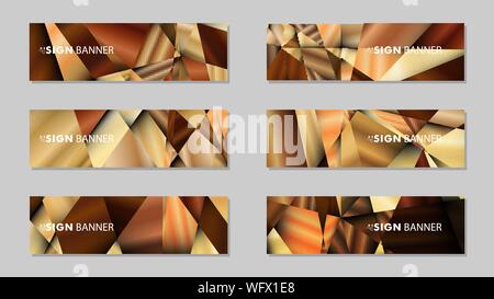 Abstract rectangle vector banners with luxury geometric gradient backgrounds . design templates. future Poster template design Stock Vector