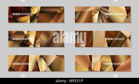 Abstract rectangle vector banners with luxury geometric gradient backgrounds . design templates. future Poster template design Stock Vector