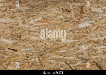 Pressed wooden panel background, seamless texture of oriented strand board - OSB Stock Photo