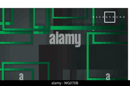 Vector Modern Abstract Squares Backgrounds . with a black green gradient. eps 10 template Stock Vector