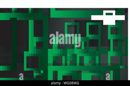 Vector Modern Abstract Squares Backgrounds . with a black green gradient. eps 10 template Stock Vector