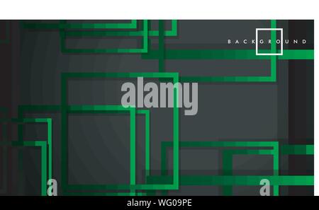 Vector Modern Abstract Squares Backgrounds . with a black green gradient. eps 10 template Stock Vector