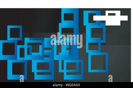 Vector Modern Abstract Squares Backgrounds . with a black green gradient. eps 10 template Stock Vector