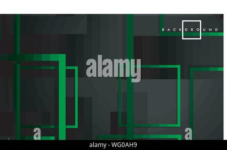 Vector Modern Abstract Squares Backgrounds . with a black green gradient. eps 10 template Stock Vector