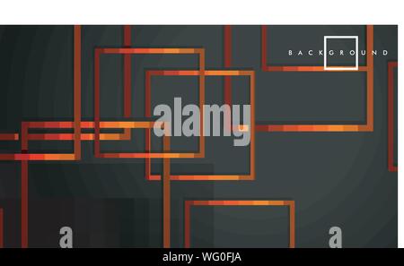 Vector Modern Abstract Squares Backgrounds . with a black orange gradient. eps 10 template Stock Vector
