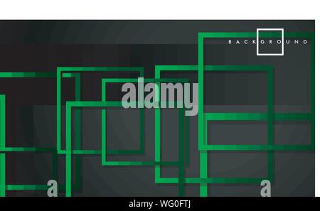 Vector Modern Abstract Squares Backgrounds . with a black green gradient. eps 10 template Stock Vector